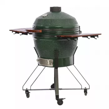 Grelhador kamado cerâmico TARGUS TBG24GREEN-02 — grelhador a carvão verde de 24 polegadas