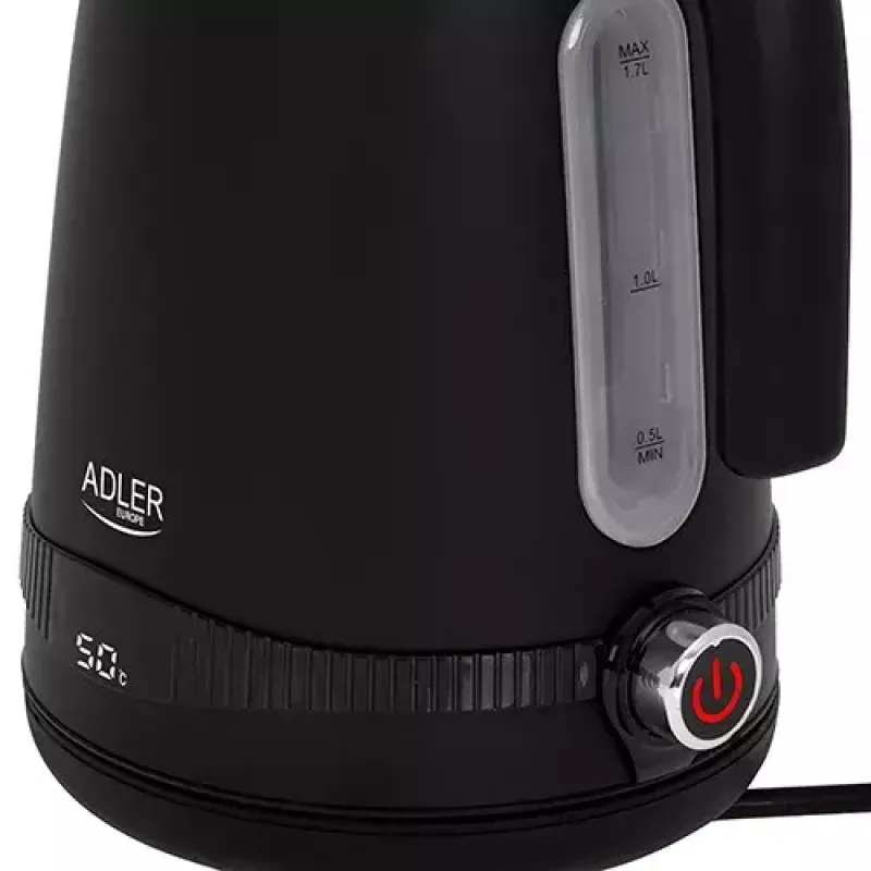Adler AD 1295b chaleira elétrica, 1,7 L, 2200 W, preta