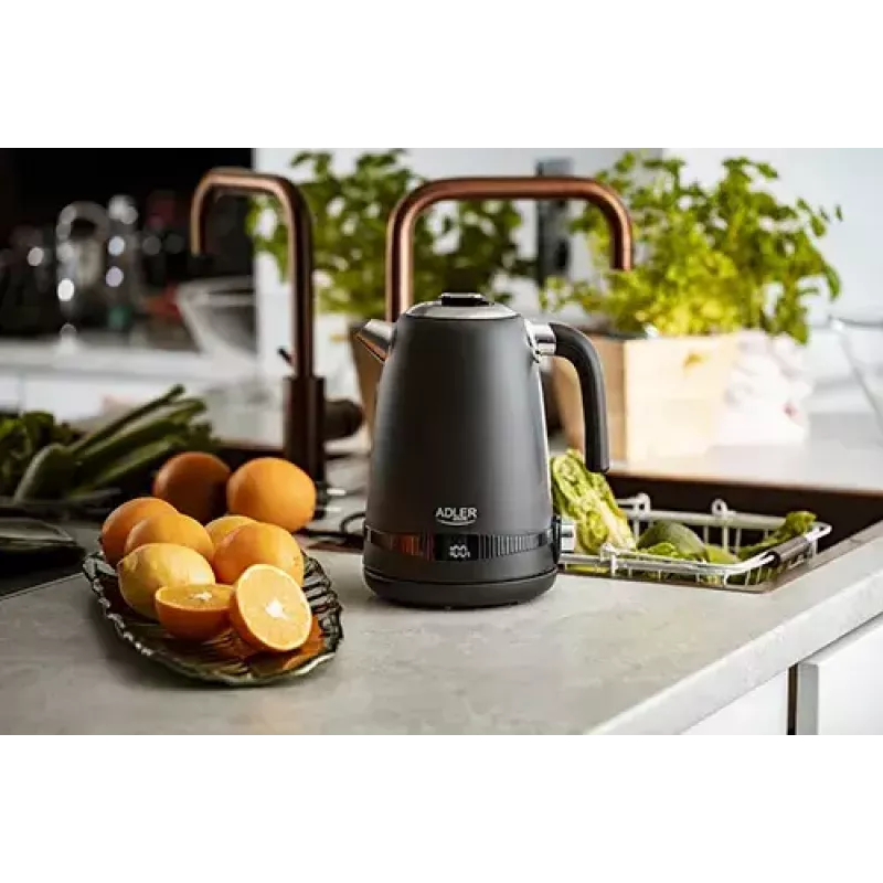 Adler AD 1295b chaleira elétrica, 1,7 L, 2200 W, preta