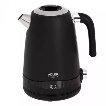 Chaleira elétrica Adler 1 L 2200 W preto aço inoxidável