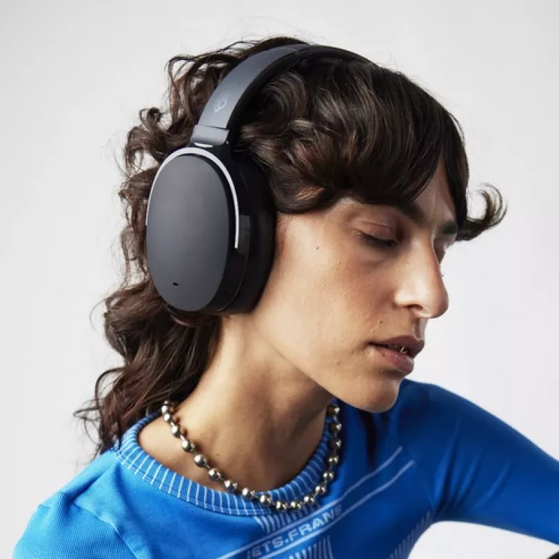 Skullcandy Hesh ANC S6HHW-N740 auscultadores over-ear, com fio e sem fios, Bluetooth, cancelamento ativo de ruído, USB-C, até 22 h, True Black