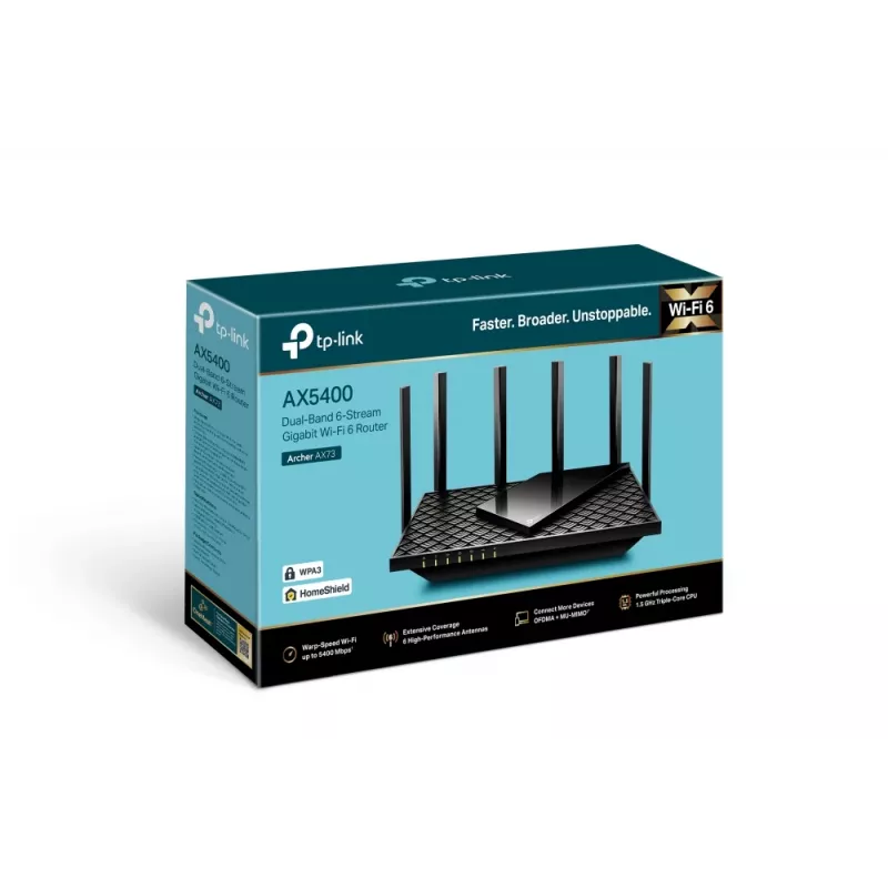 Router TP-Link Archer AX5400 Dual-Band Gigabit Wi-Fi 6, preto