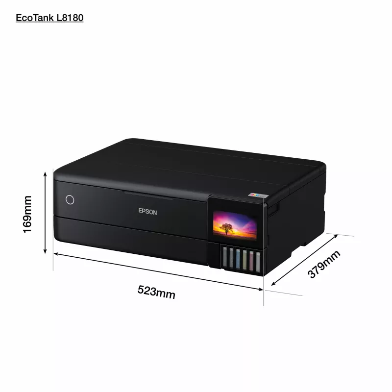 Impressora multifunções jato de tinta Epson EcoTank L8180 — A3+, cor, 5760x1440 DPI, 32 ppm, duplex, Wi‑Fi, Ethernet