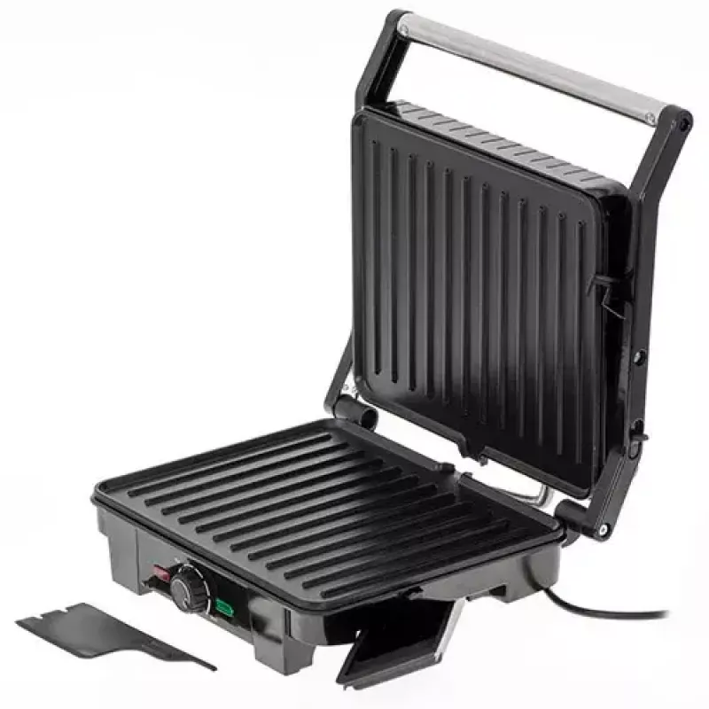 Grelhador de contacto Adler AD 3051 — aço inoxidável, 2200–2800 W, superfície de grelhador 1392 cm², temperatura regulável, placas antiaderentes