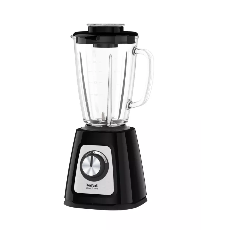 Batedeira de mesa Tefal BlendForce II BL4388 — 800 W, jarro de vidro de 1,25 l, trituração de gelo, preto/aço inoxidável escovado