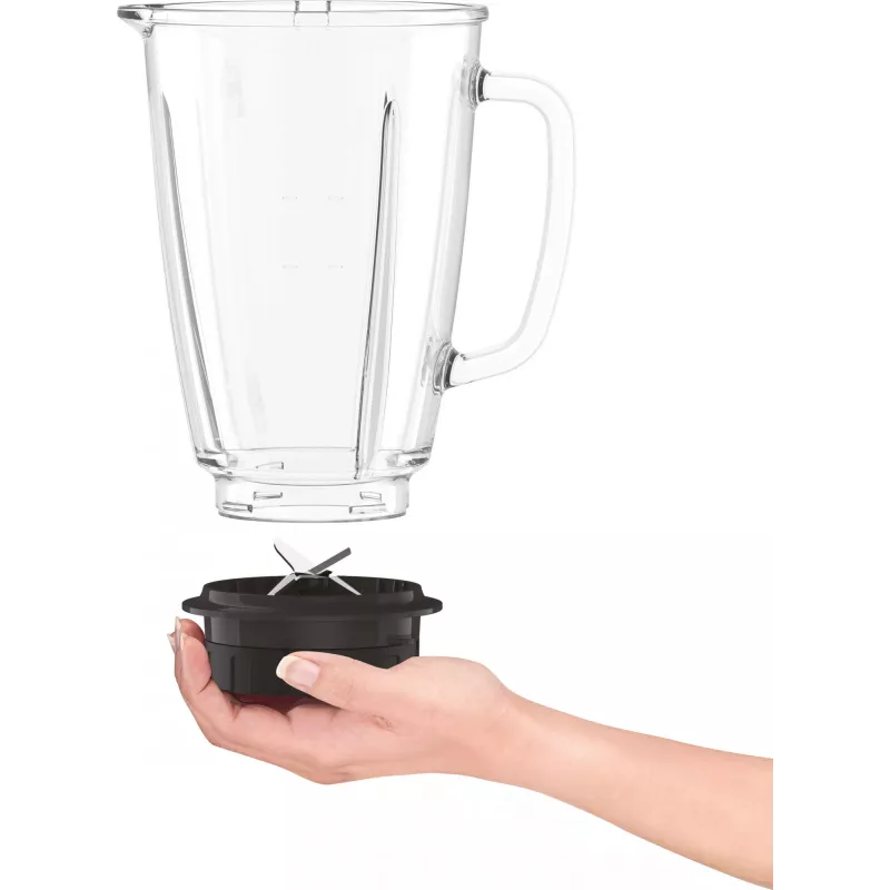 Batedeira de mesa Tefal BlendForce II BL4388 — 800 W, jarro de vidro de 1,25 l, trituração de gelo, preto/aço inoxidável escovado