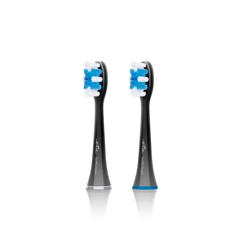 Cabeças de escova de dentes ETA ETA070790600 — 2 unid., compatíveis com escovas de dentes elétricas ETA, cores preto/azul/branco