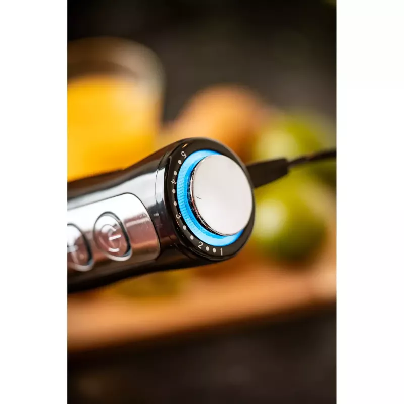 Misturadora de varinha Adler AD 4625B — misturadora manual, 1500 W máx., 850 W potência nominal, 5 velocidades, controlo mecânico, turbo, lâmina de aço inoxidável, preto