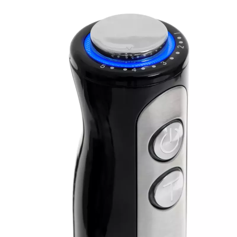 Misturadora de varinha Adler AD 4625B — misturadora manual, 1500 W máx., 850 W potência nominal, 5 velocidades, controlo mecânico, turbo, lâmina de aço inoxidável, preto