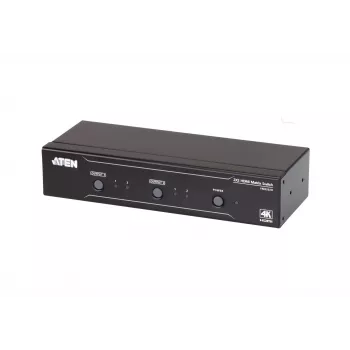 Comutador de matriz HDMI ATEN 2x2 4K, até 15 m, comutador de matriz AV, 10,2 Gbit/s, 340 MHz, 4096 x 2160 píxeis, 4096 x 2160, 3840 x 2160, preto