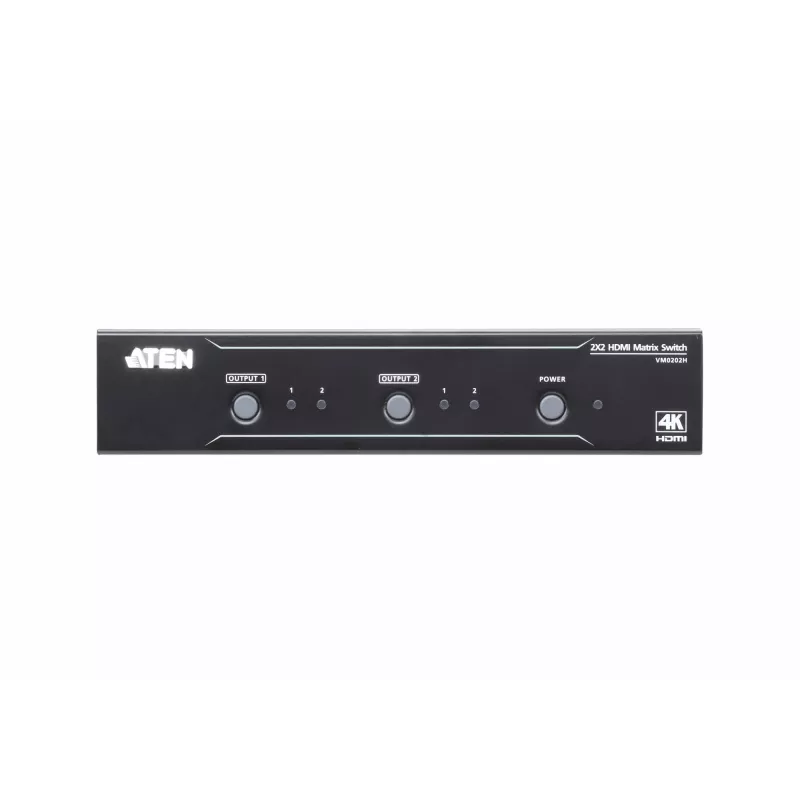 Comutador de matriz HDMI ATEN 2x2 4K, até 15 m, comutador de matriz AV, 10,2 Gbit/s, 340 MHz, 4096 x 2160 píxeis, 4096 x 2160, 3840 x 2160, preto