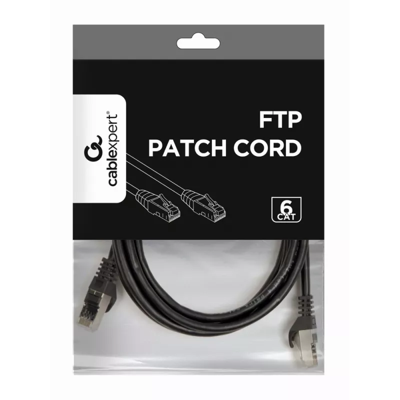 Gembird PP6-2M/BK Cat6 FTP cabo patch, 2 m, preto