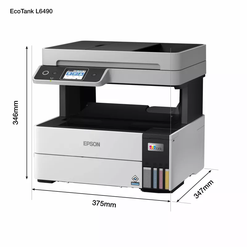 Impressora multifunções Epson EcoTank L6490 — jato de tinta cor, 4800x1200 dpi, 37 ppm, A4 duplex, Wi‑Fi, Ethernet