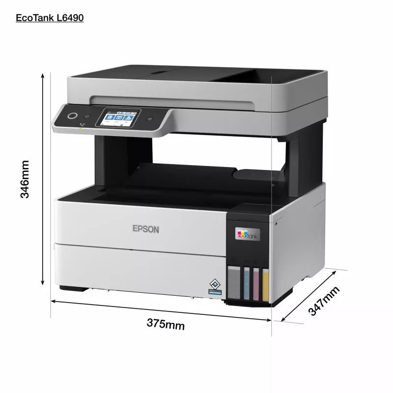 Impressora multifunções Epson EcoTank L6490 — jato de tinta cor, 4800x1200 dpi, 37 ppm, A4 duplex, Wi‑Fi, Ethernet