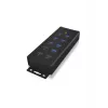 ICY BOX IB-HUB1703-QC3 USB 3.2 Gen 1 (3.1 Gen 1) Type-B 5000 Mbit/s preto