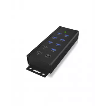 ICY BOX IB-HUB1703-QC3 USB 3.2 Gen 1 (3.1 Gen 1) Type-B 5000 Mbit/s preto
