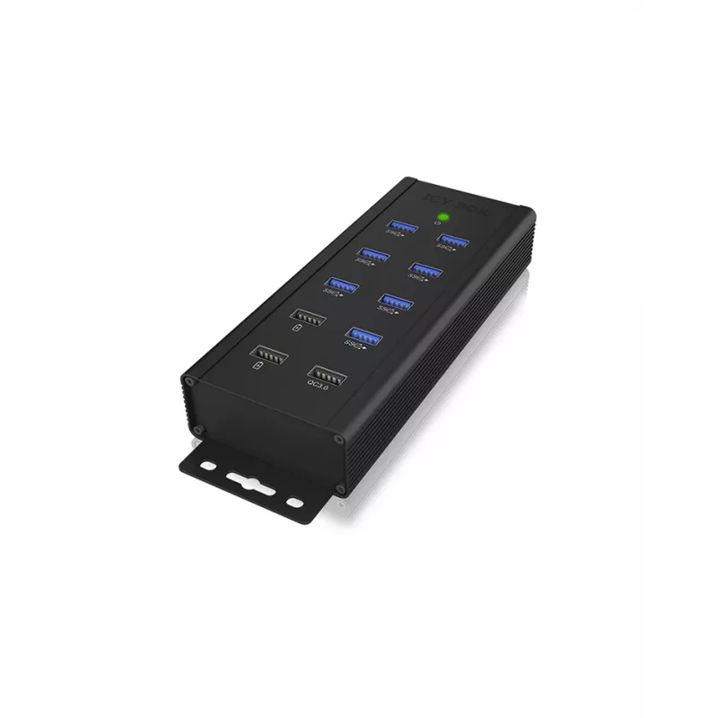 ICY BOX IB-HUB1703-QC3 USB 3.2 Gen 1 (3.1 Gen 1) Type-B 5000 Mbit/s preto