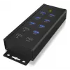 ICY BOX IB-HUB1703-QC3 USB 3.2 Gen 1 (3.1 Gen 1) Type-B 5000 Mbit/s preto