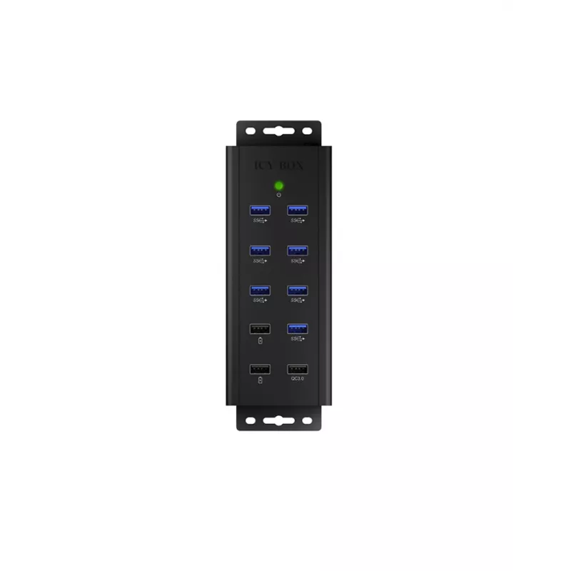 ICY BOX IB-HUB1703-QC3 USB 3.2 Gen 1 (3.1 Gen 1) Type-B 5000 Mbit/s preto