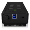 ICY BOX IB-HUB1703-QC3 USB 3.2 Gen 1 (3.1 Gen 1) Type-B 5000 Mbit/s preto