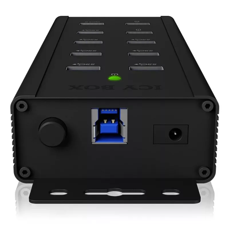 ICY BOX IB-HUB1703-QC3 USB 3.2 Gen 1 (3.1 Gen 1) Type-B 5000 Mbit/s preto