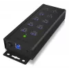 ICY BOX IB-HUB1703-QC3 USB 3.2 Gen 1 (3.1 Gen 1) Type-B 5000 Mbit/s preto