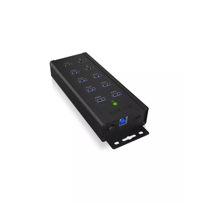 ICY BOX IB-HUB1703-QC3 USB 3.2 Gen 1 (3.1 Gen 1) Type-B 5000 Mbit/s preto