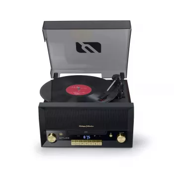 Gira-discos com acionamento direto Muse MT-112 W — semiautomático, 20 W RMS, saída de 3,5 mm, LCD, AC 100–240 V