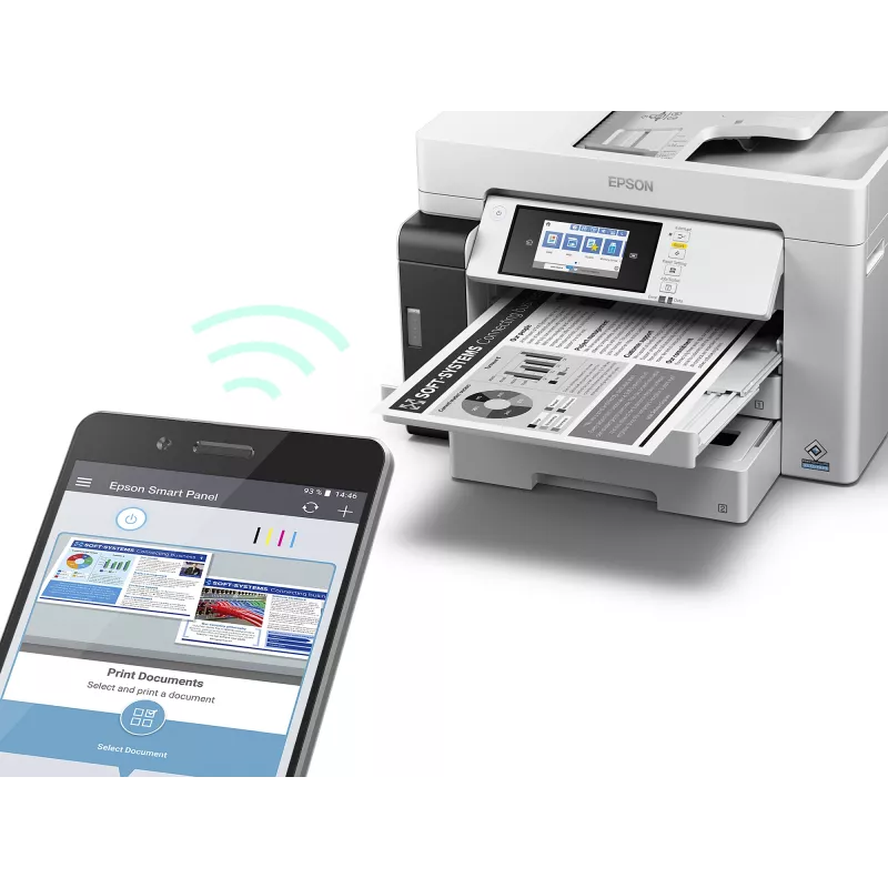 Multifunções Epson M15180 — impressão a jato de tinta monocromática, 4800x1200 DPI, digitalização a cores 1200x1200, A4, Wi‑Fi, Ethernet, duplex