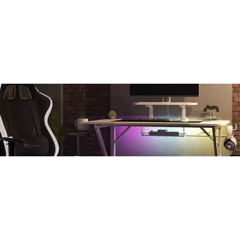 Genesis Holm 320 RGB secretária gaming, branca