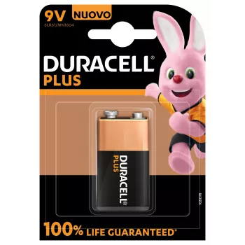 Pilha Duracell 9V Plus 100 Alcalina, 9 V, 1 unid.