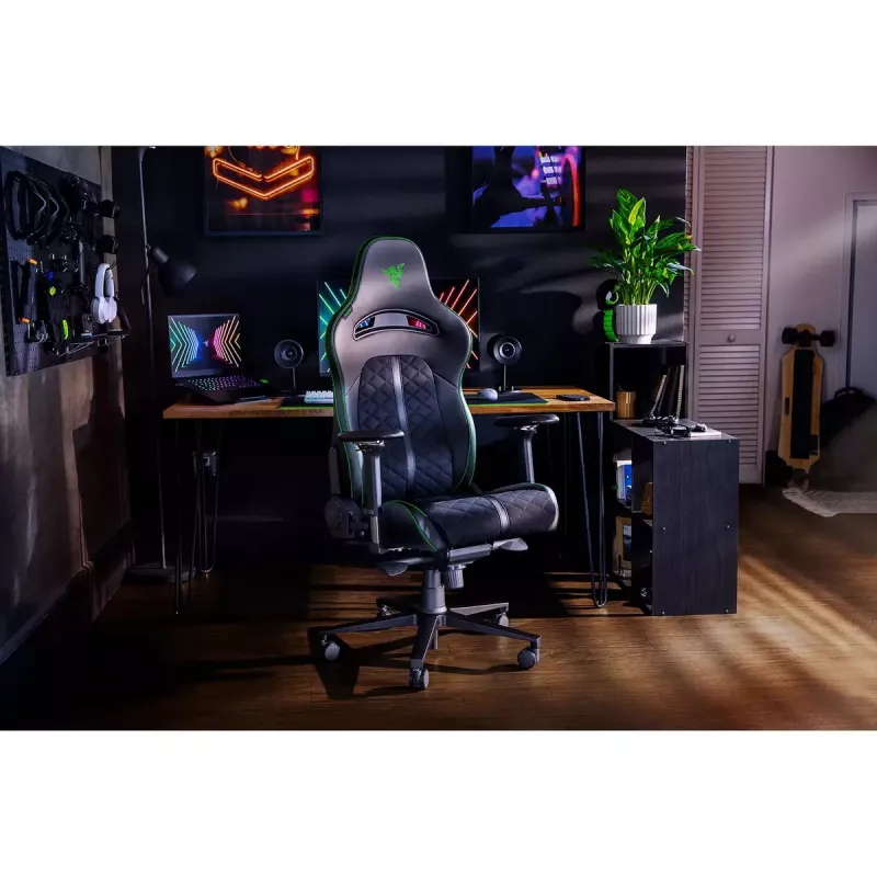 Cadeira gaming para PC Razer Enki com assento almofadado Preto, 136 kg, 670x680x1380 mm