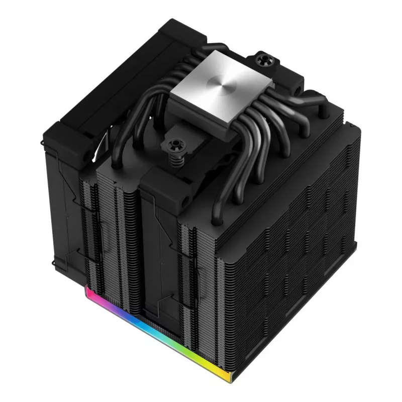 Arrefecedor de CPU DeepCool AK620 12 cm, duas ventoinhas de 120 mm, 6 heatpipes, TDP 260 W, PWM, FDB, altura 160 mm, preto