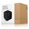 Arrefecedor de CPU DeepCool AK620 12 cm, duas ventoinhas de 120 mm, 6 heatpipes, TDP 260 W, PWM, FDB, altura 160 mm, preto