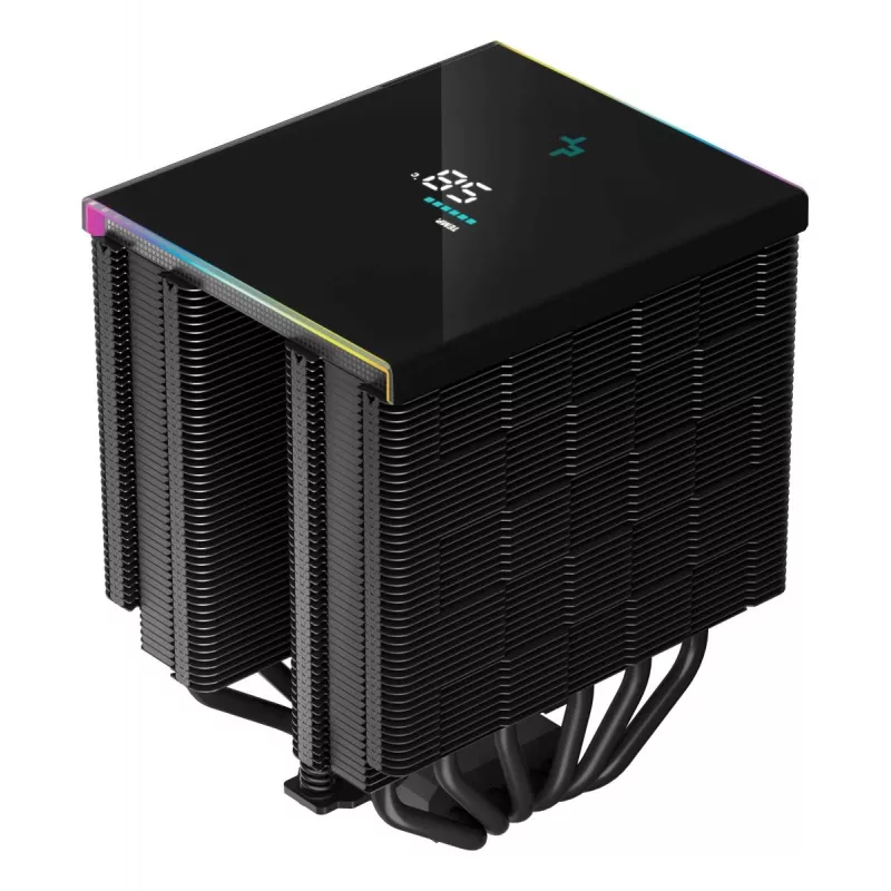 Arrefecedor de CPU DeepCool AK620 12 cm, duas ventoinhas de 120 mm, 6 heatpipes, TDP 260 W, PWM, FDB, altura 160 mm, preto