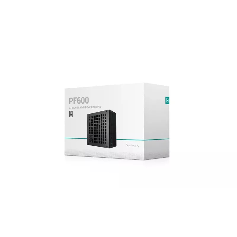 Fonte de alimentação DeepCool PF600 600 W, ATX 2.4, 80 PLUS, 48 A em +12V, ventoinha de 120 mm, não modular