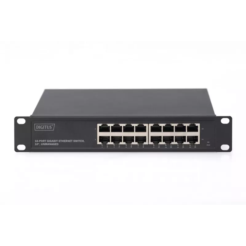 Switch Gigabit Ethernet DIGITUS 16 portas 10 polegadas não gerido