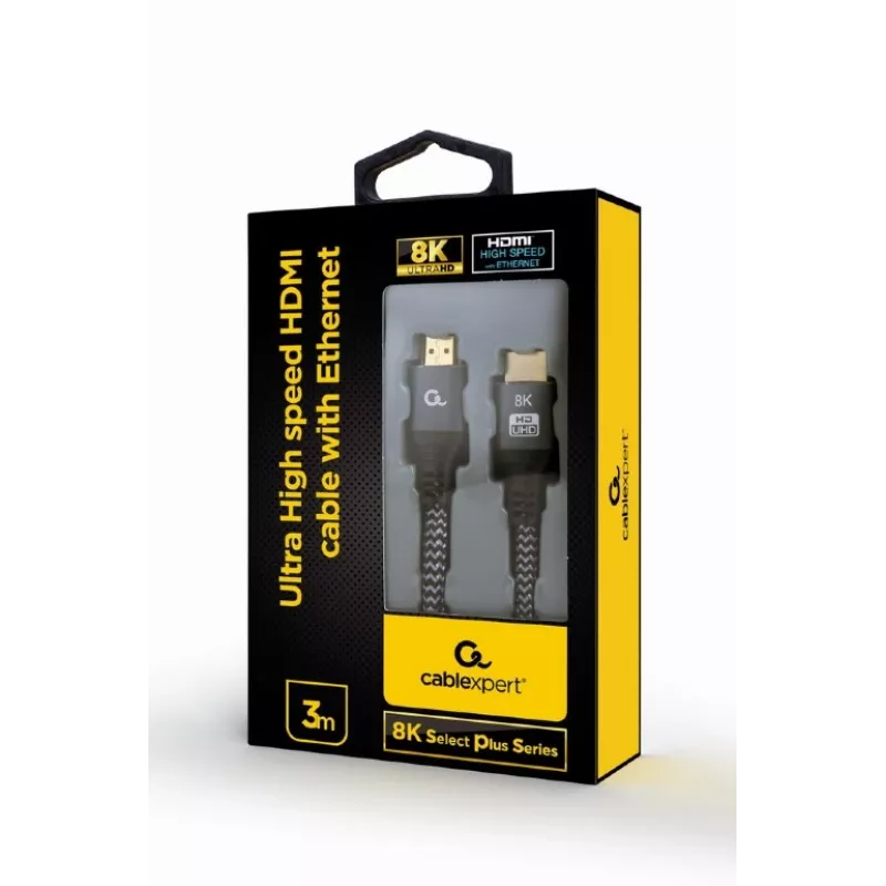 Cabo HDMI Ultra High Speed com Ethernet GEMBIRD, «8K Select Plus Series», 3 m