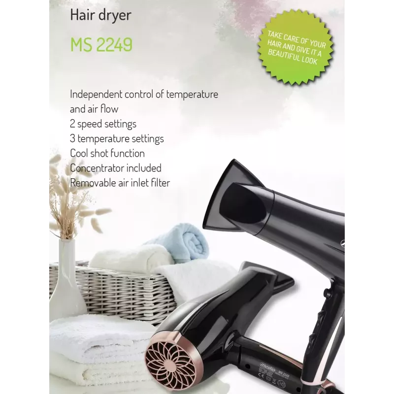 Secador de cabelo Mesko MS 2249 2000 W preto/rosa