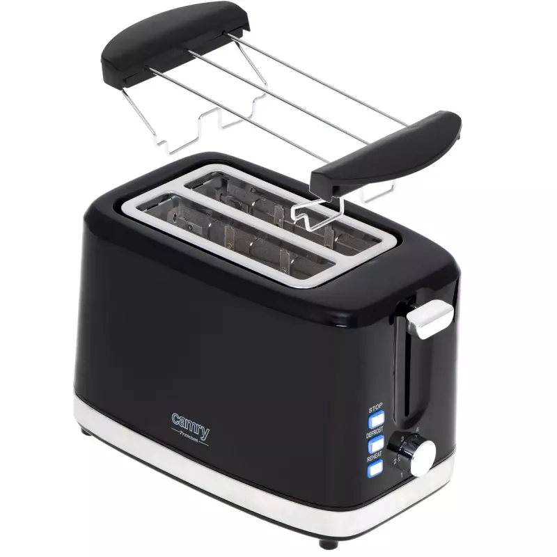 Torradeira Camry Premium CR 3218 2 fatias 900 W preto prateado