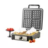 Máquina de waffles Adler AD 3049, 4 waffles quadrados, antiaderente, 1800 W, preta