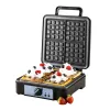 Máquina de waffles Adler AD 3049, 4 waffles quadrados, antiaderente, 1800 W, preta
