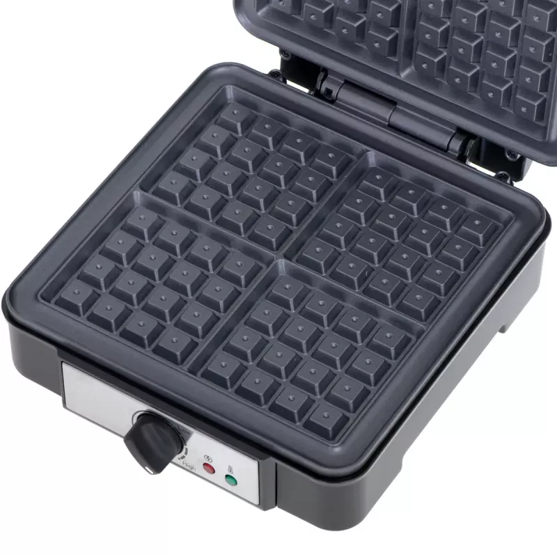 Máquina de waffles Adler AD 3049, 4 waffles quadrados, antiaderente, 1800 W, preta
