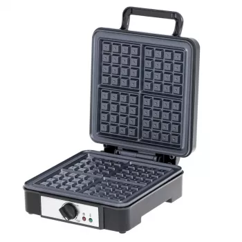 Máquina de waffles Adler AD 3049, 4 waffles quadrados, antiaderente, 1800 W, preta