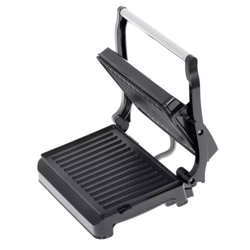 Grelhador de contacto Adler AD 3052 retangular aço/preto, 1200 W, superfície grelhada, tampa com fecho