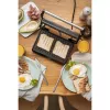 Grelhador de contacto Adler AD 3052 retangular aço/preto, 1200 W, superfície grelhada, tampa com fecho