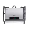 Grelhador de contacto Adler AD 3052 retangular aço/preto, 1200 W, superfície grelhada, tampa com fecho