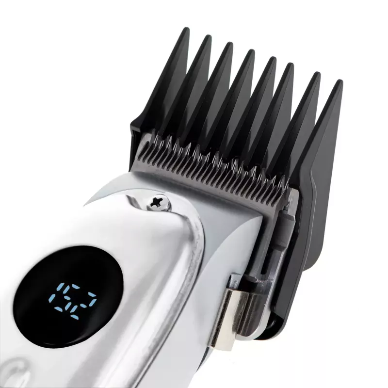 Máquina de cortar cabelo Adler AD 2831 prateada aço inoxidável em V 1 mm