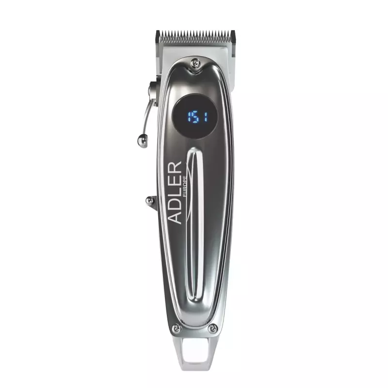 Máquina de cortar cabelo Adler AD 2831 prateada aço inoxidável em V 1 mm