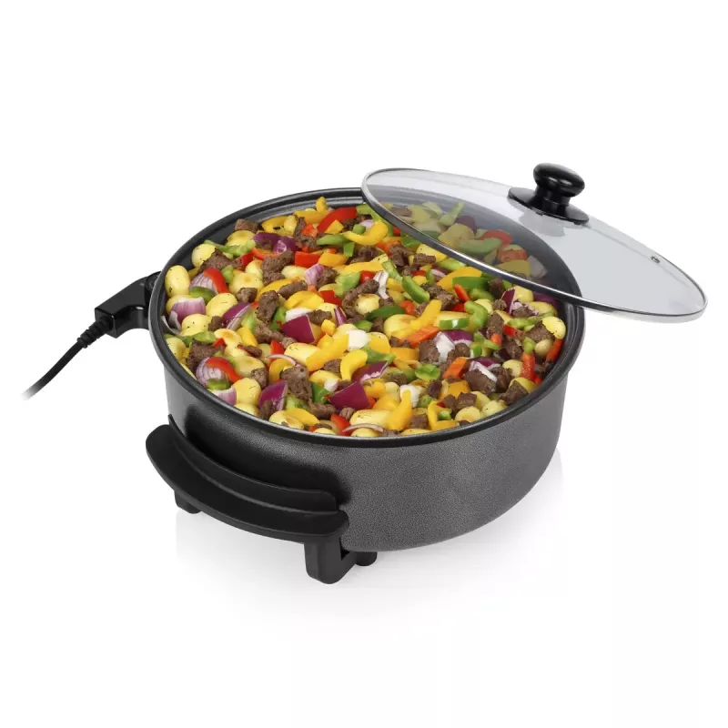 Frigideira multifunções Tristar PZ-9135 XL redonda preta aço 1500W